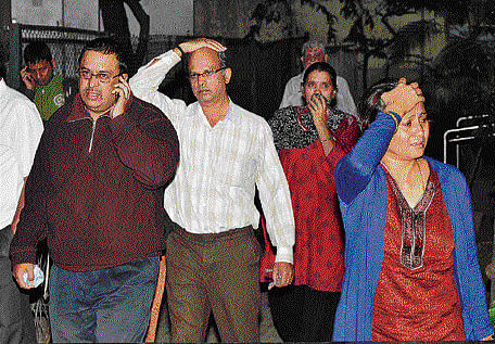 Anxious relatives of the victims at Victoria Hospital.