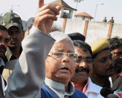 On a visit to relief camps of riot victims here, RJD chief Lalu Prasad today blamed both the BJP and the SP for the communal violence here even as he heaped praise on Rahul Gandhi, saying Narendra Modi and Arvind Kejriwal were nothing in front of the Congress Vice President. PTI File Photo.