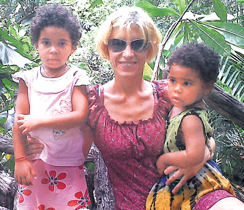 Maria with her children.