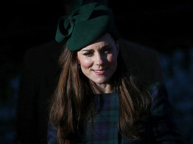 Britain's Catherine, the Duchess of Cambridge, leaves a Christmas Day morning service at the church on the Sandringham Estate in Norfolk. Reuters