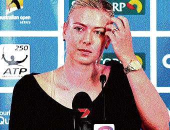 Russia's Maria Sharapova addresses a press conference in Brisbane on Sunday. AP