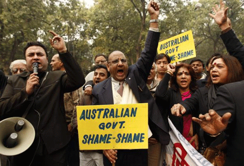Indians in Australia protest after an Indian student was brutally attacked by a gang. The condition of 20-year-old Indian student remains critical but was responding to medicine well, according to his brother. AP Photo