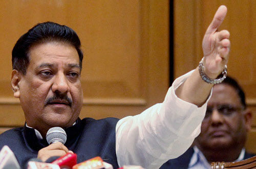Maharshtra Chief Minister Prithviraj Chavan interacts with media during a press conference in Mumbai on Thursday. PTI Photo