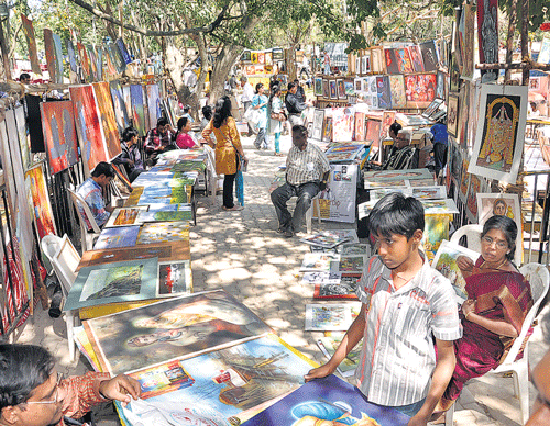 The display of art at Chitra Santhe last year.