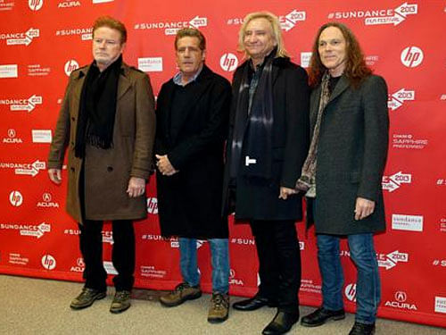 Members of the band The Eagles from left, Don Henley, Glenn Frey, Joe Walsh and Timothy B. Schmit attend the premiere of the film "History of the Eagles Part One" during the Sundance Film Festival in Park City, Utah, January 19, 2013. Reuters