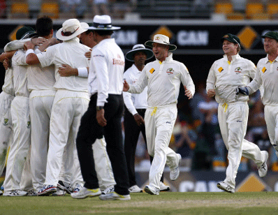 Australia's 281-run victory over England in the fifth and final Ashes Test in Sydney Sunday has helped them to jump two places to third in the ICC Test team rankings. Reuters File Photo.
