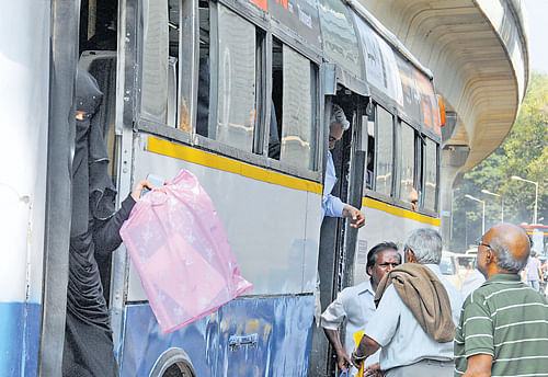 Many senior citizens feel the buses in the City are not user-friendly for them. DH Photo