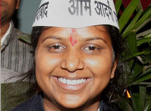 The Women and Child Development minister, who is the youngest member of Arvind Kejriwal's cabinet, had gone to a temple in northwest Delhi and was sitting in the front seat of her WagonR car when some people threw a heavy object at the vehicle damaging the windscreen. PTI file photo of  Rakhi Birla