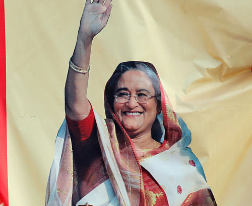 Prime Minister Sheikh Hasina's Awami League party has won 104 seats of the 147 contested in the 10th parliamentary elections held Sunday. AP