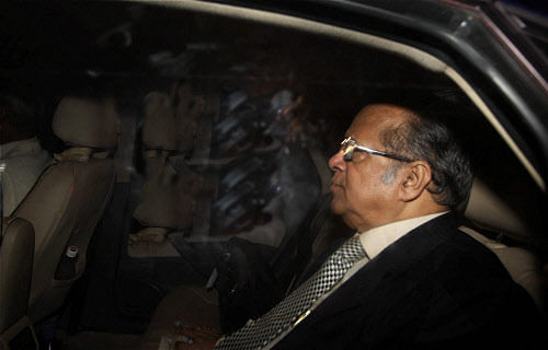 Justice Ashok Gangully comes out from Raj Bhavan after meeting the State Governor M K Narayanan in Kolkata on Monday. PTI Photo by Ashok Bhaumik