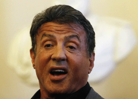 Actor and artist Sylvester Stallone attends a news conference dedicated to the opening of his art exhibition titled 'Sylvester Stallone. Painting. From 1975 Until Today', at the Russian Museum in St. Petersburg. Reuters