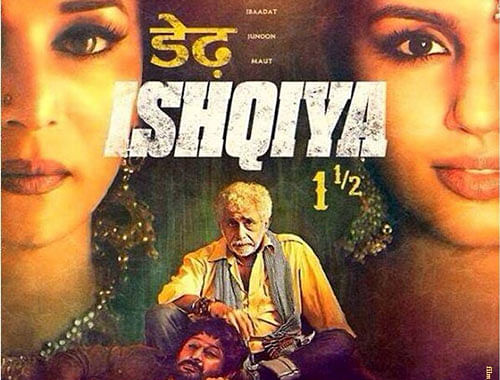 After a gap of seven years, Bollywood diva Madhuri Dixit is back to woo moviegoers with ''Dedh Ishqiya''.  Film poster