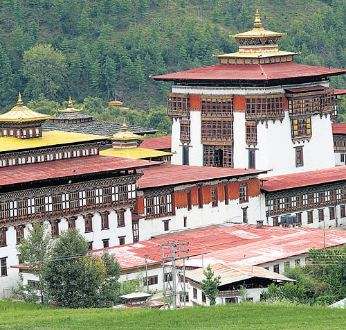 The landmark Trashi Chhoe Dzong. DHNS