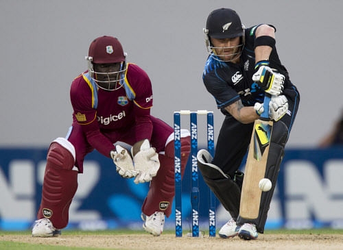 The New Zealand batting was backed up by tight bowling, led by Nathan McCullum who celebrated his 50th Twenty20 international with figures of four for 24. AP Photo