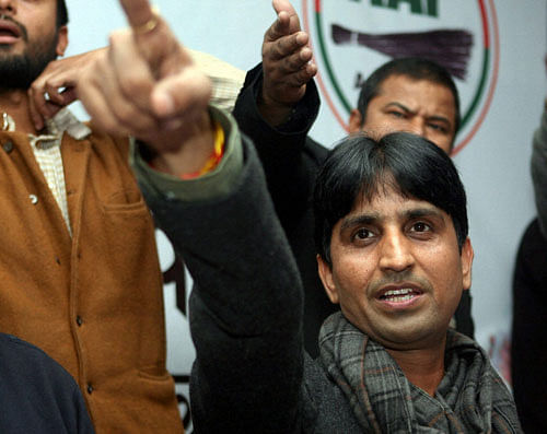 AAP leader Kumar Vishwas at a press conference in Lucknow PTI File Image