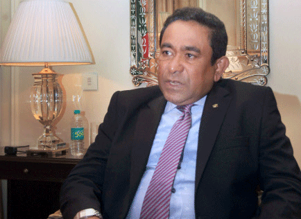 Maldives President Abdulla Yameen Abdul Gayoom during an interview with PTI in New Delhi on Friday. PTI Photo