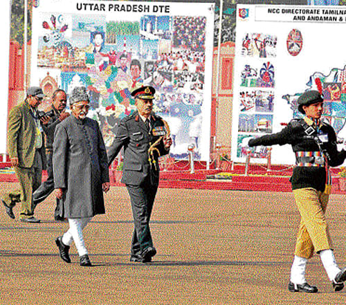 Vice President Hamid Ansari at the opening of the NCC Republic Day Camp. DHNS