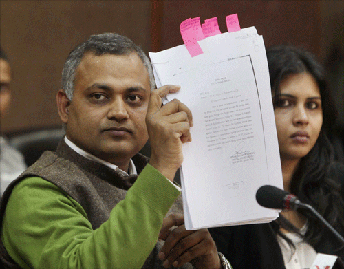 Delhi Chief Minister Arvind Kejriwal on Tuesday said Law Minister Somnath Bharti was not in the wrong, despite a judge's order holding the latter guilty of ''unethical'' practice while representing an alleged fraudster in a CBI court. PTI
