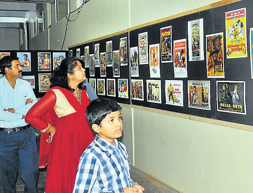 Poster expo and book expo at Bahuroopi theatre fest in Mysore.