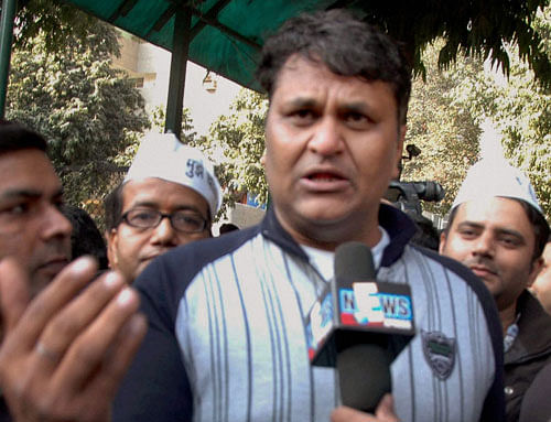 Difference in the ruling AAP came out in the open on Thursday with MLA Vinod Kumar Binny calling Chief Minister Arvind Kejriwal a ''dictator'' and threatening to go on a hunger strike from January 27 to protest against the party's failure to keep its election promises. PTI File Photo.