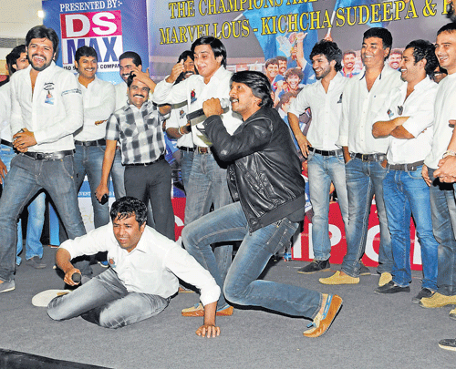 The Karnataka Bulldozers performing a short skit. DHNS