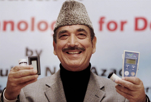Health Minister Ghulam Nabi Azad launches indigenously developed affordable technologies for blood glucose estimation in New Delhi on Monday. PTI Photo