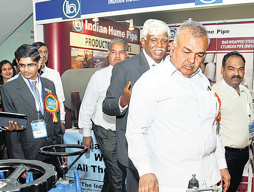 Bangalore Urban district In-charge Minister Ramalinga  Reddy at an exhibition in the City on Friday.