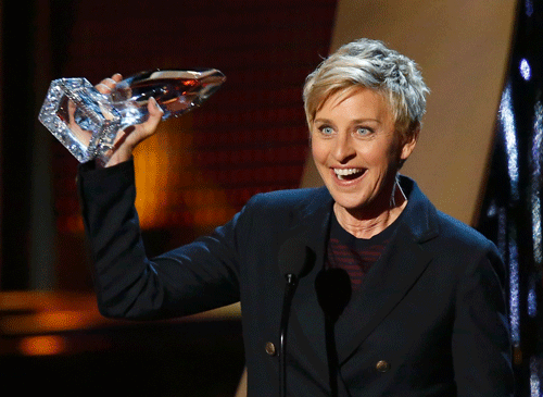 Stand-up comedian and host Ellen DeGeneres has topped a list of the favourite TV personalities in the US. Reuters File Photo.