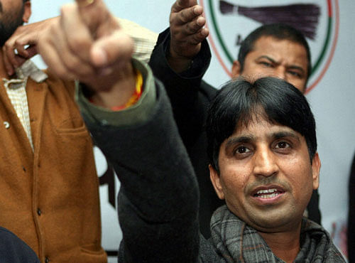 A case has been lodged against poet-turned-leader of the Aam Aadmi Party (AAP) Kumar Vishwas here, officials said Monday. PTI File Photo.