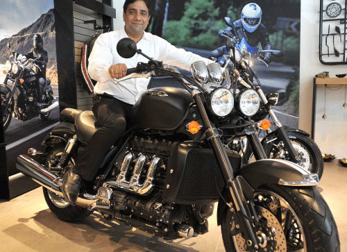 Triumph Motorcycles opens India's first showroom in Bangalore. DH photo
