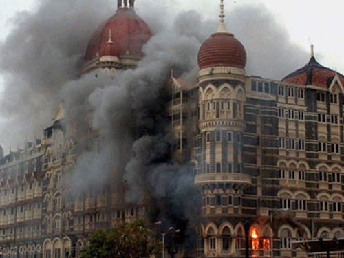 File photo of Taj Hotel during 2008 Mumbai terrorists attack. PTI