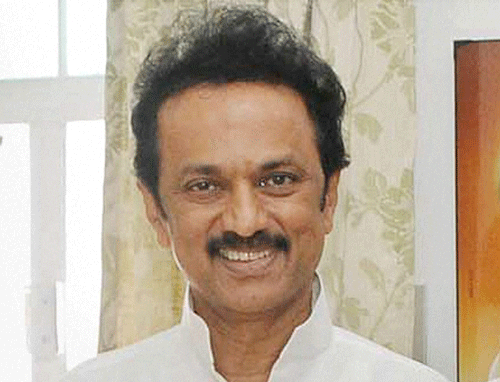 The Tamil Nadu police have registered a case against DMK chief M Karunanidhi's younger son M K Stalin for violating ban orders by unveiling a statue of his party leader Veerapandi Arumugam. PTI file photo