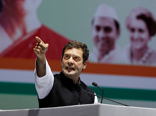 Congress vice president Rahul Gandhi Monday said that he doesn't ''invoke'' his famous family name as he didn't choose to be born in the family. AP file photo