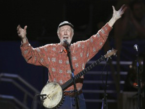 Pete Seeger sings at a concert celebrating his 90th birthday. Reuters file image