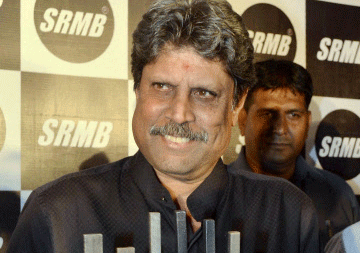 Former Indian cricket team captain Kapil Dev at a promotional event in Patna on Friday. PTI photo