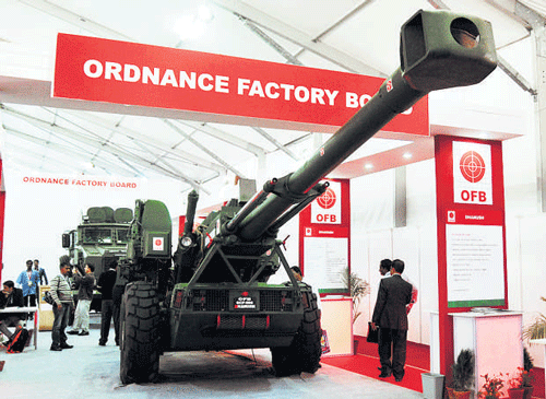 Dhanush howitzers manufactured by Ordnance Factory Board has a range of 38 km. DH Photo / Hemant Rawat