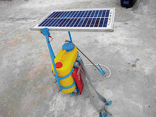 Creative Yallappa's (inset) solar-powered sprayer