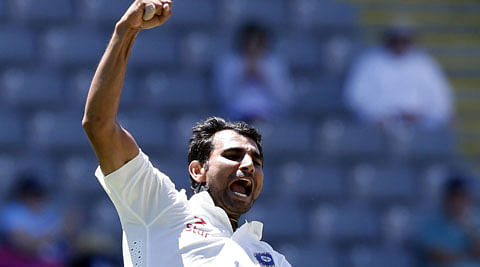 Forceful Pacer: Mohammad Shami has impressed all with his efforts during the series against New Zealand. afp