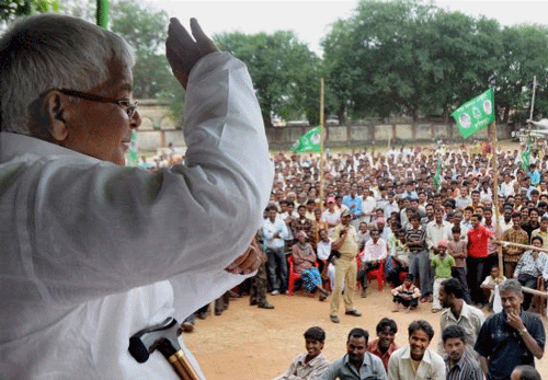 BJP's prime ministerial candidate Narendra Modi is set to address a rally in Bihar's Muzaffarpur town March 3, when RJD chief Lalu Prasad too will hold a big public meeting in the same town on the same day. PTI File Photo
