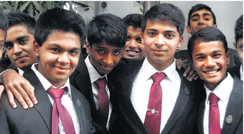 Nostalgic: Rishan S (third from left) with his friends during graduation.