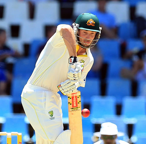 Late call-up Shaun Marsh scored an unbeaten century in his first Test in two years to lead a middle-order recovery as Australia closed at 297 for four on the first day of the first Test against South Africa on Wednesday. AP Photo