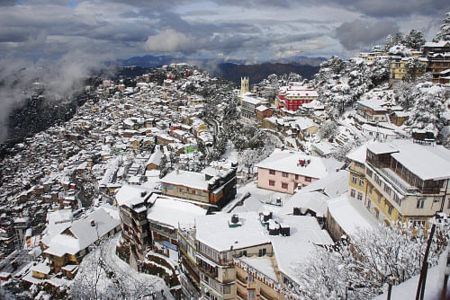 A thick blanket of snow covered the picturesque tourist resorts of Shimla and Manali in Himachal Pradesh early Friday, making them perfect for revellers on the Valentine's Day. AP photo