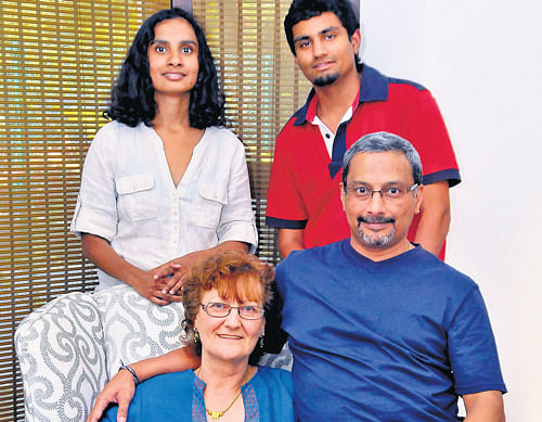 Impressed: (Clockwise) Sairaj, Balaji, Heather and Neelima. dH photo by BK Janardhan