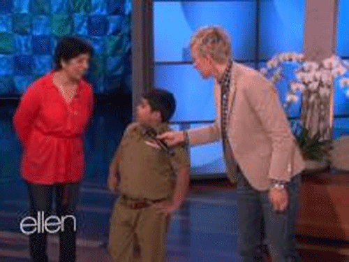 Eight-year-old Akshat Sharma, who appeared on on talk-show queen Ellen DeGeneres' show in the US, says the the host was keen to know about Bollywood superstar Salman Khan. Photo: Screen grab