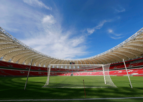 Beira-Rio Stadium is pictured during a visit by FIFA General Secretary Jerome Valcke in Porto Alegre February 18, 2014. Valcke is expected to make an announcement on whether Curitiba is to remain as a World Cup venue in June later on Tuesday. REUTERS