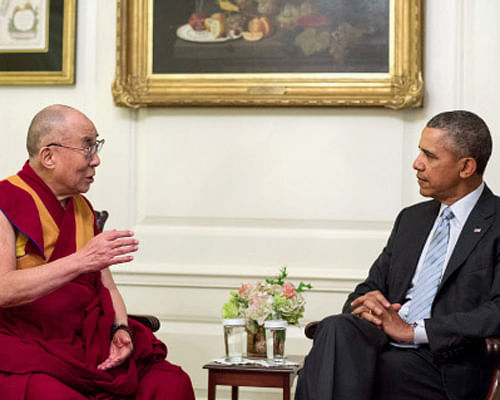 US President Barack Obama played dumb during his meeting with the Dalai Lama at the White House Friday, a leading Chinese daily said Saturday. PTI Photo