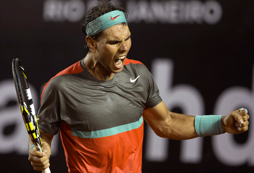 Top-seeded Rafael Nadal suffered a fright before progressing to the final of the Rio Open with a 2-6, 6-3, 7-6 (10) win over fellow- Spaniard Pablo Andujar. AP