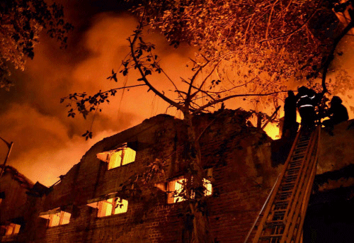 A major fire broke out today at the premises of a tyre manufacturing company in Nahur, near the north-eastern suburb of Bhandup, the Brihanmumbai Municipal Corporation (BMC) disaster control room said. File Photo: PTI. For representation purpose