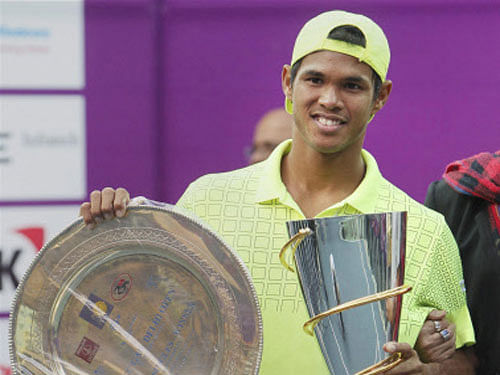 Somdev outplayed Kazakhstan's top seed Aleksandr Nedovyesov 6-3 6-1 in the final to clinch his third title and pocket USD 14,400 as prize money along with 100 ranking points. PTI photo