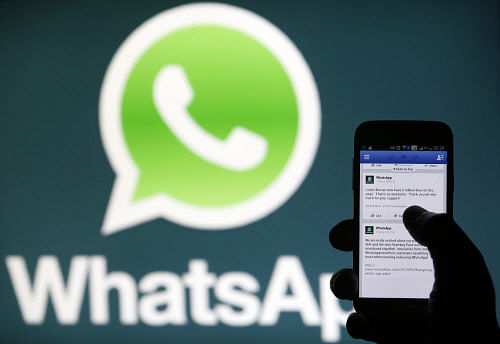 Five-year-old WhatsApp currently has about 450 million users globally and has been adding a million users daily. Reuters photo